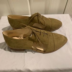 Suede Cut-Out Lace Oxfords